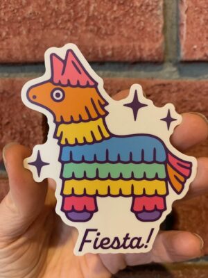 Sticker fiesta rainbow piñata