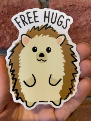 Stickers free hugs hedgehog