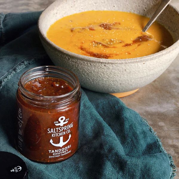 Tandoori Butternut Soup made with Saltspring Kitchen's tandoori chutney