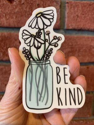 Sticker Wildflower Jar Be Kind