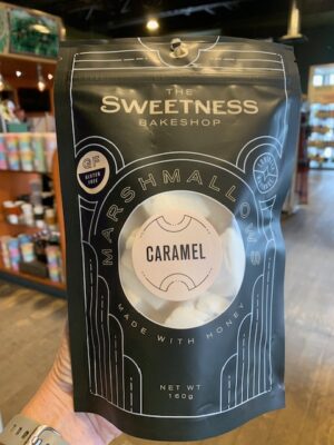 Sweetness Bakeshop Caramel Marshmallows in black bag