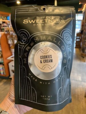 Sweetness Bakeshop Cookies & Cream Marshmallows in black bag