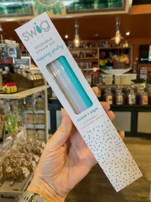 Swig Clear & Aqua Straw Set