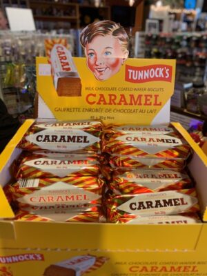 a box of Tunnock's Caramel Wafers at Cupper's