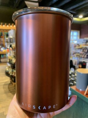 Airscape metal canister in brushed Copper, 7 inches high