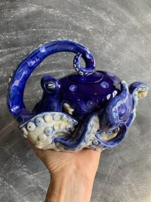 Blue Sky Clayworks Teapot Blue Octopus