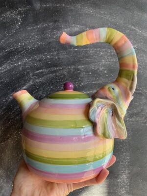 Blue Sky Clayworks Teapot Coloured Elephant