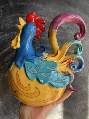 Blue Sky Clayworks Teapot Gabby Glee Rooster