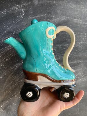 Blue Sky Clayworks teapots Green Rollerskate