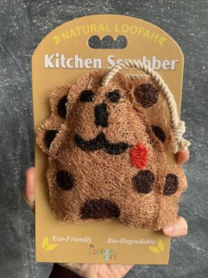 Loofah Art Brown Dog Kitchen Scrubber