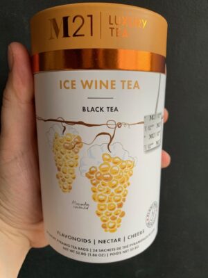 M21 Ice Wine Tea being held by a hand