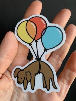 Dog balloon sticker