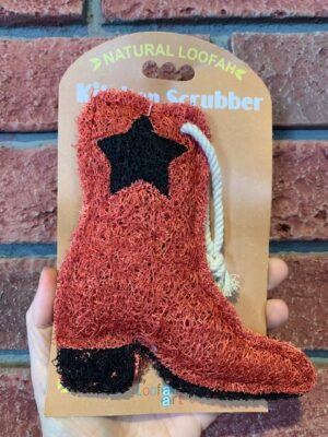 Loofah Art Red Cowboy Boot scrubber