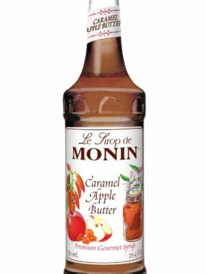 a bottle of Monin Caramel Apple Butter Syrup