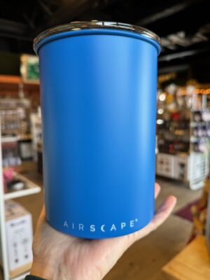 Airscape 7 inch metal Canister in matte blue