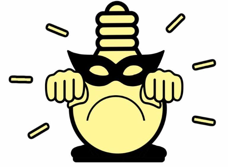 Cartoon of a light bulb as a food enemy