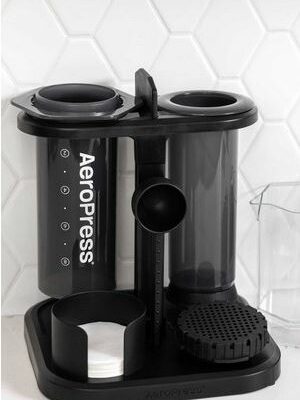 AeroPress Organizer Stand made of black plastic