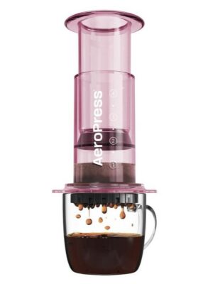 Aeropress Coffee Brewer Maker in clear pink