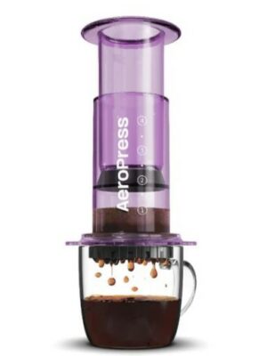 Aeropress Coffee Brewer Maker in clear purple