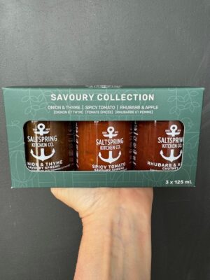 Saltspring Kitchen's Savoury Spreads Collection in a green box