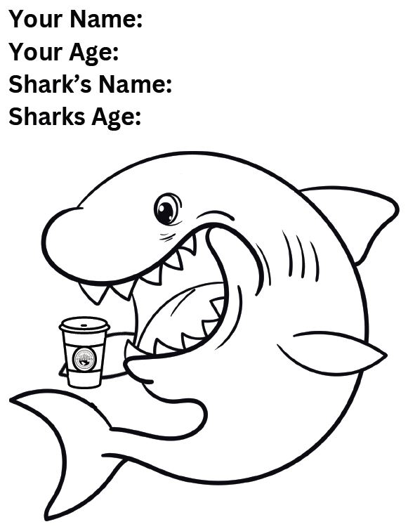 Shark week colouring photo 2024