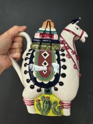 Blue Sky Clayworks Luggage Llama teapot