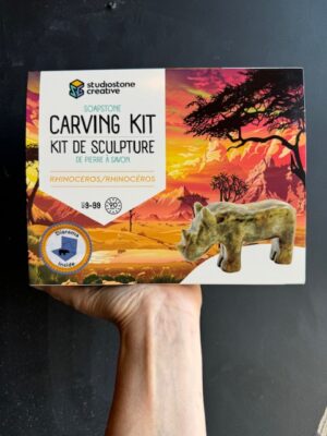 Studiostone Creative Soapstone Carving Kit for a Rhinoceros