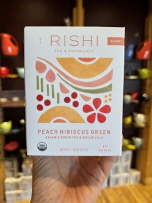 Rishi Peach Hibiscus Green Tea in bags