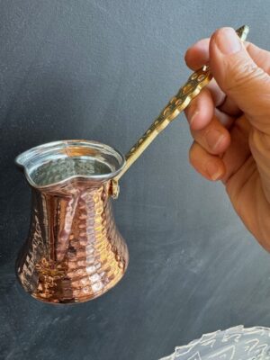 Turkish Ibrik Cevze 2 cup copper coffee brewer