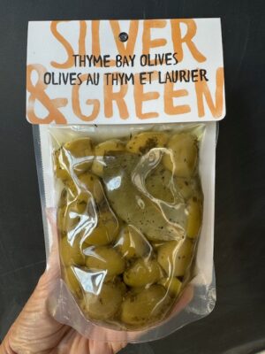 Silver & Green Thyme Bay Olives