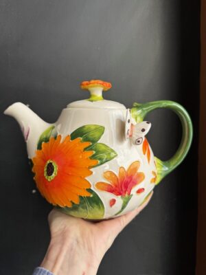 Blue Sky Clayworks Gerber Daisy Teapot