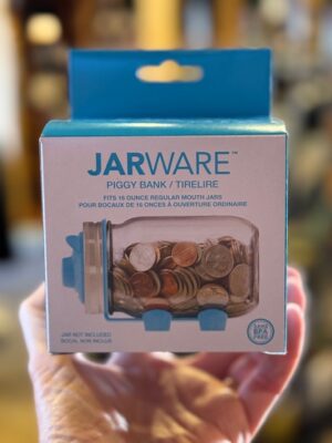 Jarware blue piggy bank for regular mouthed mason jars
