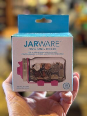 Jarware pink piggy bank for regular mouthed mason jars