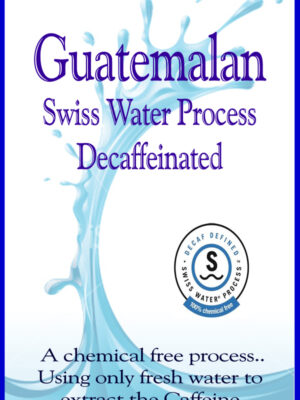 Guatemala Decaf Decaffeinated Coffee label