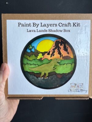 Boxed set for Our Little Maker Shadow Box Kit of a dinosaur lava lands