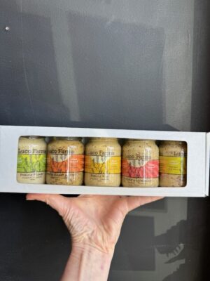 gift box of 5 Luco mustard sample jars