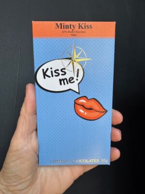 Compass Chocolate Minty Kiss bar with 62% dark chocolate