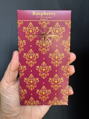 Compass Chocolate Raspberry Swirl bar with 62% dark chocolate