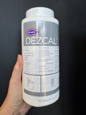 Urnex Descal descalant in a large 900 gram bottle