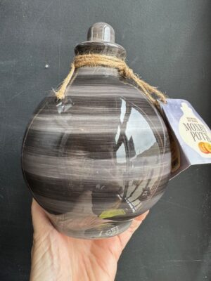 Money pot in Obsidian black and grey