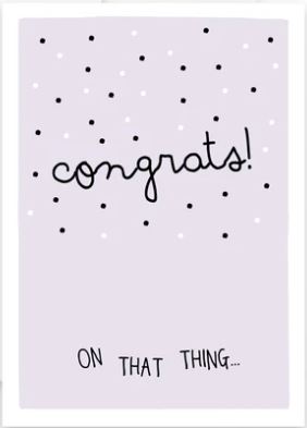 Prairie Chick Cards Purple Congrats on that thing