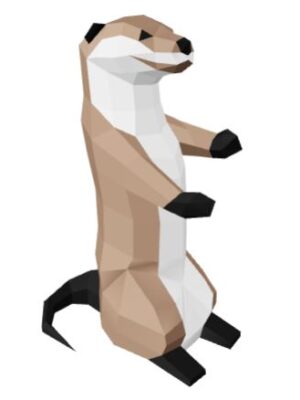 Poly Papercraft Otter standing