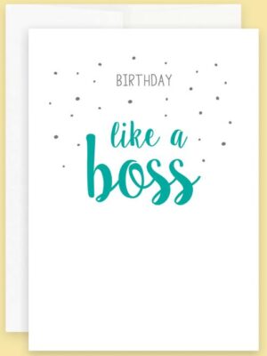 Prairie Chick Card with white background and text "Birthday like a Boss"