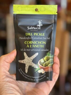 a bag of Saltwest Naturals Dill Pickle Sea Salt