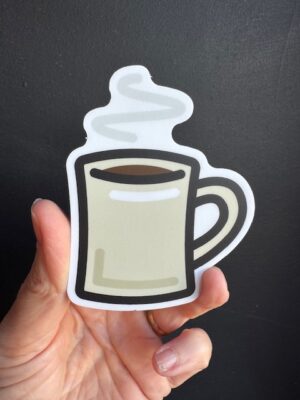 Vinyl sticker Hot coffee mug with steam