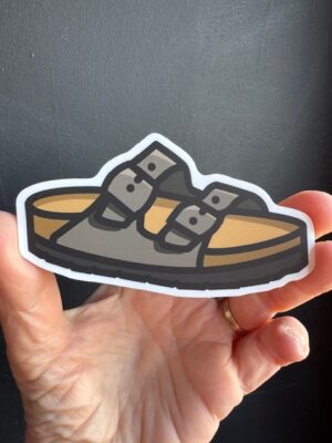 Vinyl sticker Leather buckles sandal