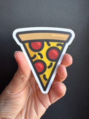 Vinyl sticker Pizza slice with cheese and pepperoni