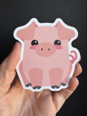 Vinyl sticker small pink pig