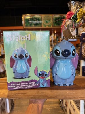 Large Lilo & Stitch sculpted ceramic tumbler and it's box