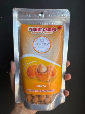 Ella Gray Gourmet Jalapeno & Cheddar Peanut Crisps - peanuts covered with flavoured potato chips